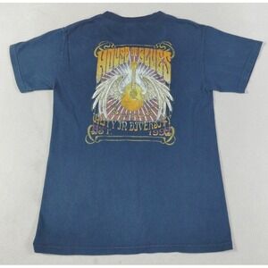 Vintage House Of Blues Shirt Mens Small Blue Orlando Guitar Graphic Rock Music